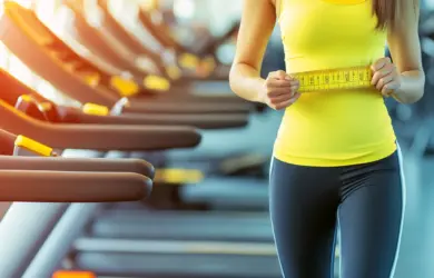 Women on Treadmill with tape measure